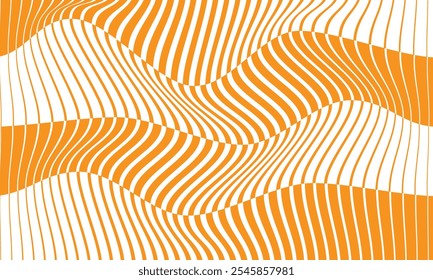 abstract orange big to small irregular wavy line pattern.