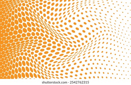 abstract orange big to small polka dot wave pattern.