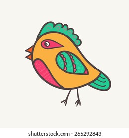 Abstract orange bird. Vector illustration