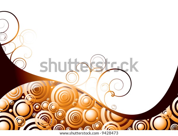 Abstract orange and black background image with\
copy space