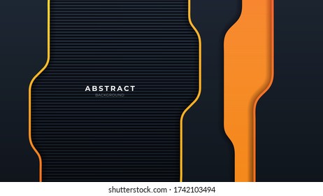 Abstract orange and black background with modern shape