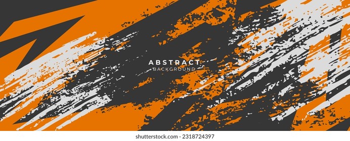 Abstract orange black background for sports racing premium vector design