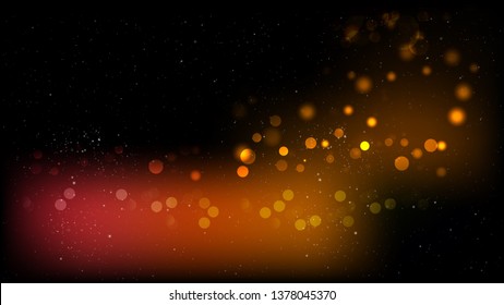 Abstract Orange and Black Bokeh Lights Background