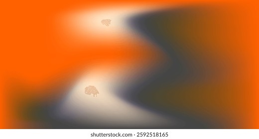  Abstract orange black color gradient blurred modern art background simple waves