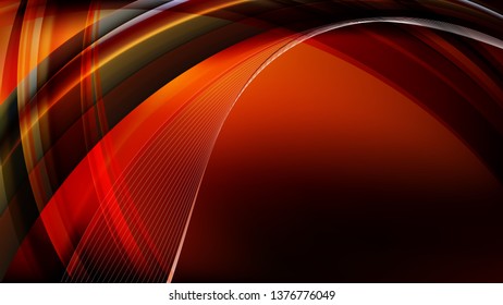 Abstract Orange and Black Curved Lines Background