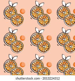 abstract orange black halftone white background