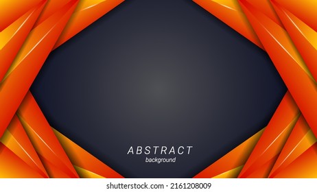 Resumen diseño de la plantilla de fondo de la capa de forma de línea negra naranja