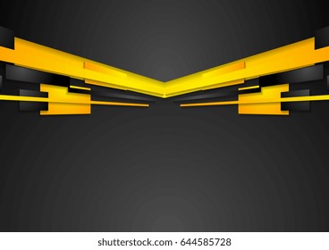 Abstract orange and black motion technology design. Vector corporate background