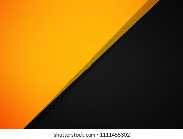Abstract orange and black overlap vector background