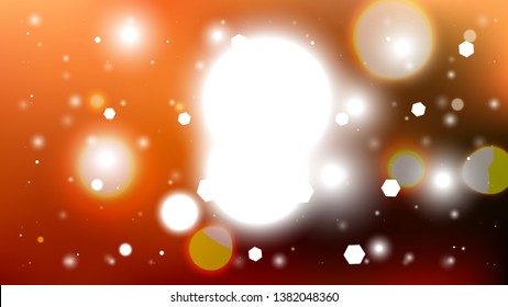 Abstract Orange Black and White Lights Background