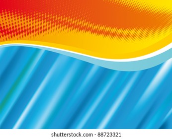 Fondo azul anaranjado abstracto