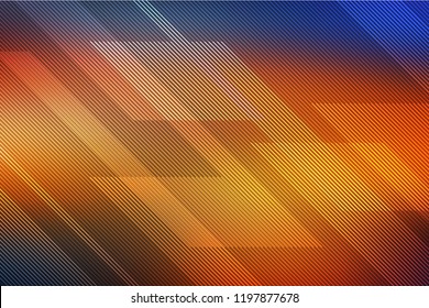 abstract orange and blue background with lines. illustration technology.