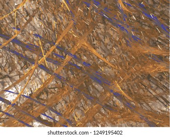 Abstract orange blue background on white backdrop. Rectangular horizontal shape. Average rough design. Vector.