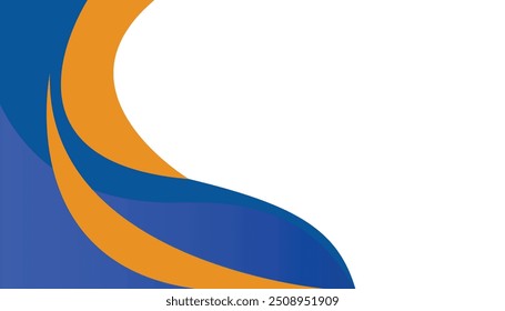 Abstract orange and blue banner background. Graphic design banner pattern background template. dynamic curve shape design.