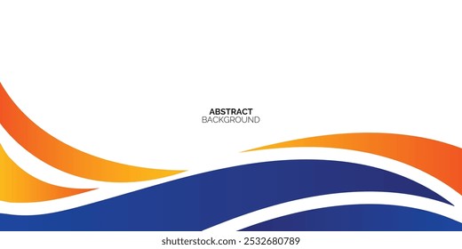 Fundo abstrato laranja e azul do banner. Modelo de plano de fundo de padrão de banner de design gráfico com formas de curva dinâmicas. Terno para negócios, capa, cabeçalho, papel de parede, corporativo, site, folheto