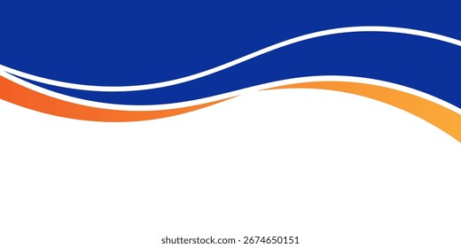 Abstract orange and blue banner background. Graphic design banner pattern background template with dynamic curve shapes. Suit for business, cover, header, modern