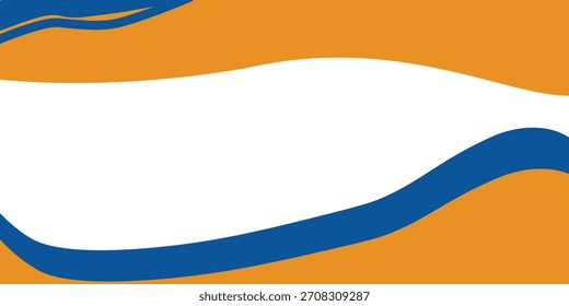 Abstract orange and blue banner background. Graphic design banner pattern background template with dynamic curve shapes.
