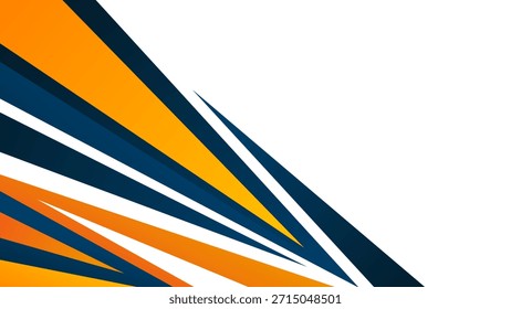 Abstract orange and blue diagonal stripes background with modern geometric shapes on white space, Suitable for sports templates, business wallpapers, banners, cards, web and pages