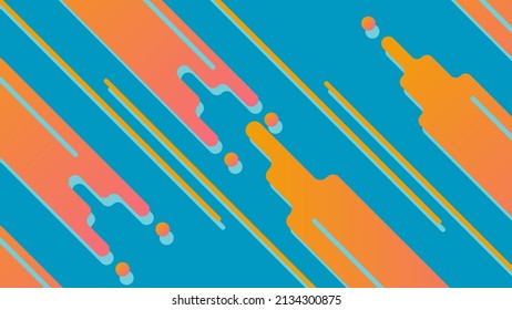 Abstract Orange Blue Geometric Background