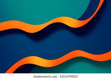 Abstract orange and blue geometric background. Dynamic shapes composition. Vector illustration.