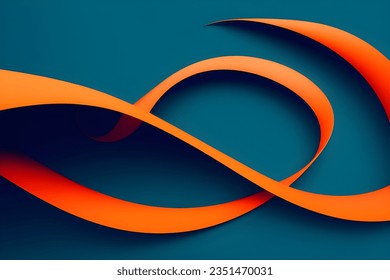 Abstract orange and blue geometric background. Dynamic shapes composition. Vector illustration.