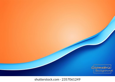 Resumen de fondo geométrico naranja y azul. Composición dinámica de formas. Ilustración vectorial.
