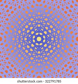 Abstract orange and blue geometric background. Symmetrical vector pattern.
