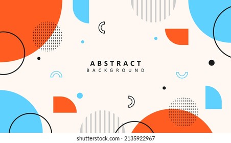 Abstract orange and blue geometric flat design background vector