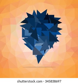 Abstract ORANGE BLUE Geometric Triangle Low Polygonal Mosaic Background, Creative Business Design Templates. Illustration Vector
