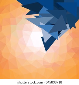 Abstract ORANGE BLUE Geometric Triangle Low Polygonal Mosaic Background, Creative Business Design Templates. Illustration Vector
