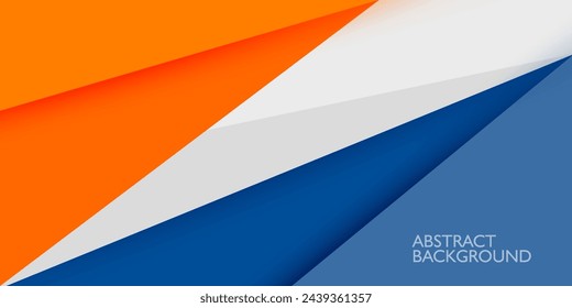 Abstract orange and blue gradient triangle background with shadow. Triangle orange and blue on white background. Eps10 vector