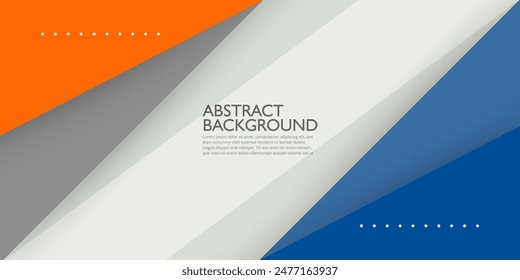 Abstractas fondo 3D de triángulo de degradado naranja y azul con sombra. Triángulo naranja y azul sobre fondo blanco. Vector Eps10