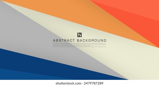 Abstract orange and blue gradient triangle background with shadow. Triangle orange and blue on white background. Eps10 vector