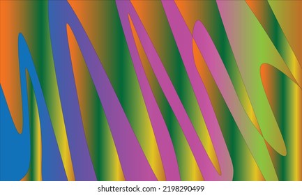 abstract orange, blue, green, yellow, pink and purple