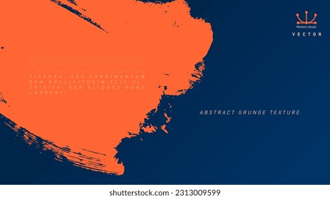 Abstract orange and blue grunge texture isolated background. Brush strokes scanned in high quality. Brush strokes. Grunge design elements. Template text boxes. Vector paintbrush design.