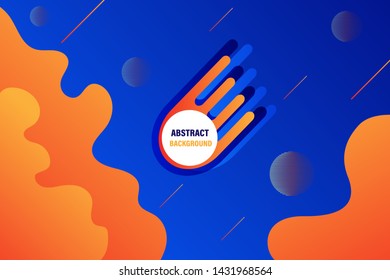 Abstract orange and blue liquid background. Vector stock.