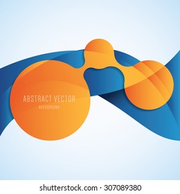 Abstract orange and blue modern vector background