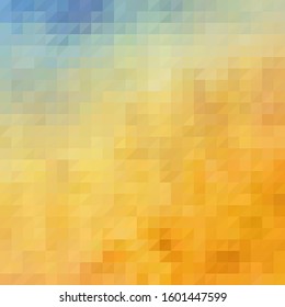 Abstract orange and blue mosaic polygonal background. Vector.