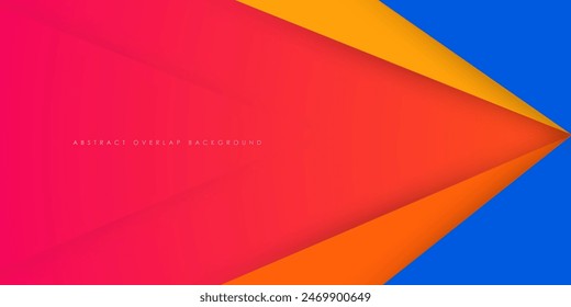 Abstract orange and blue overlap triangle background with shadow. Triangle orange and blue arrow style background. Eps10 vector