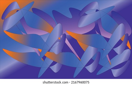 abstract orange, blue, purple and pink