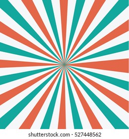 Abstract orange and Blue rays background. Vector