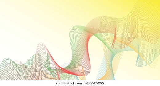 Abstract orange and blue smooth waves on white background color wave line good