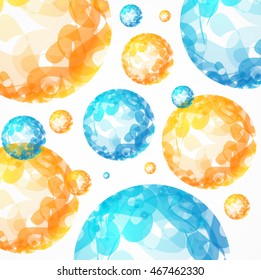 Abstract Orange and Blue Sphere Background. Vector illustration