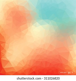Abstract orange and blue tone triangle geometrical Vector background illustration eps10