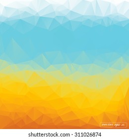 Abstract orange and blue tone triangle geometrical Vector background illustration eps10