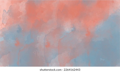 Abstract orange and blue watercolor background for your design, watercolor background concept, vector.