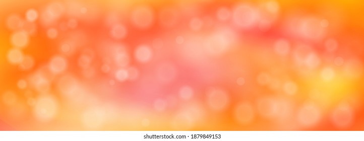 Abstract orange blurred background with bokeh. Vector illustration for birthday, wedding, party, Valentines day. Cute background for greeting card, flyer, banner, poster, wedding invitation design