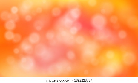 Abstract orange blurred background with bokeh. Vector illustration for birthday, wedding, party, Valentines day. Cute background for greeting card, flyer, banner, poster, wedding invitation design