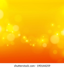 Abstract  orange bokeh background. Vector illustration