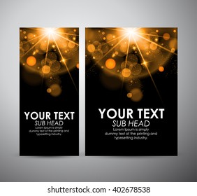 Abstract orange bokeh on Brochure business design template or roll up.